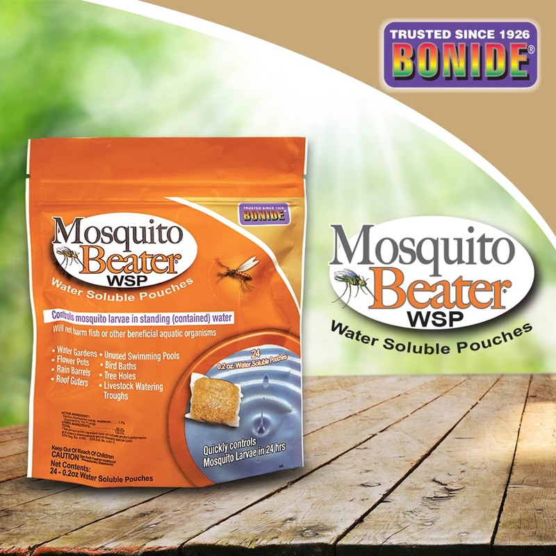 Bonide Mosquito Beater Water Soluble Pouches, Pack of 24 Pouches
