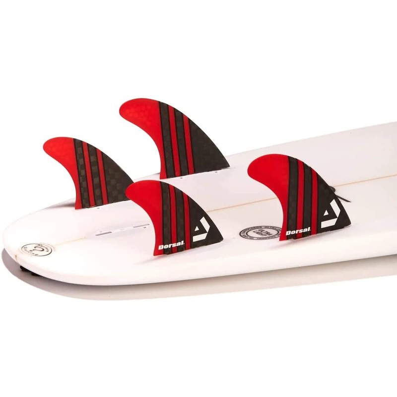 DORSAL Surfboard Fins Quad 4 Set FCS Compatible Red