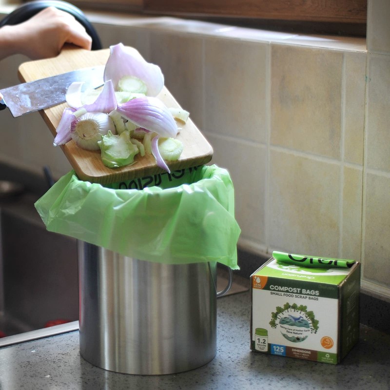 GreFusion Compostable Trash Bags for Kitchen Compost Bin 1.2 Gallon,150