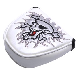 PLUSKER Skull Golf Mallet Putter Cover Magnetic Closure Creative White Golf Club Putters Headcover