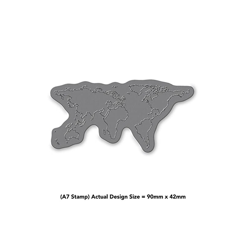 Azeeda A7 'World Map' Unmounted Rubber Stamp (RS00040020)