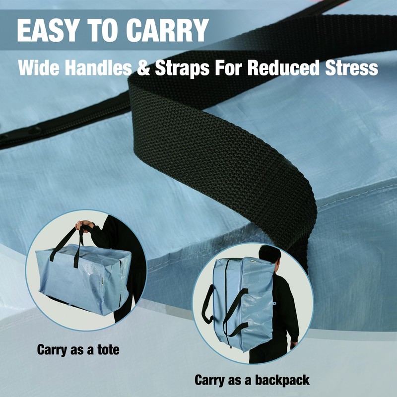 WORKPRO 6 Pack Extra Large Moving Bags with Zippers &