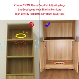 CSFMC Adjustable Leg on Solid Wood Furniture Feet,Table and Chair Levelers Legs,5/16 in Bolt, 1-1/2 in Base Diameter (4 pcs)