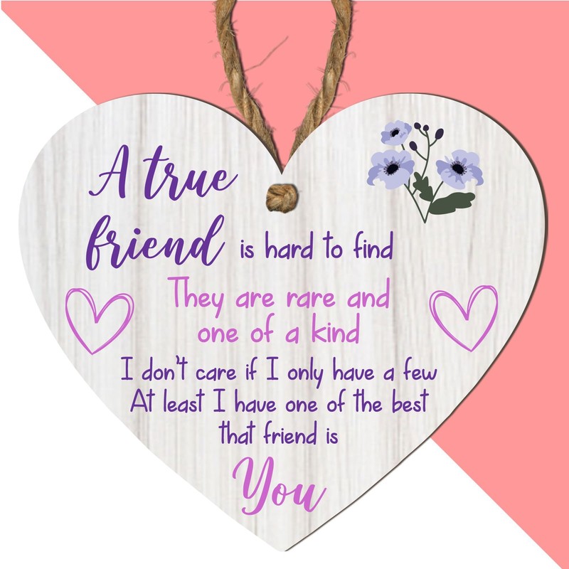 Friendship Heart Plaque – MDF Wood | "A True Friend"