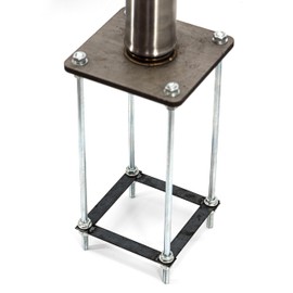 Amgo Reinforced Base Frame Set for Shade Sail Pole, Heavy-Duty 15" Rebar - Easy Installation for Backyard, Concrete, Outdoor, Patio, Soil - Life Time Warranty