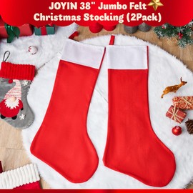 2 Packs 96.5 cm Jumbo Felt Christmas Stockings Party Decoration,Giant Christmas Stocking for Holiday Tree Deco