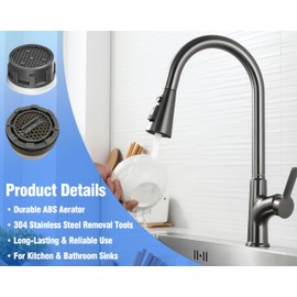 Faucet Aerator Kit for Kitchen & Bathroom – 32PCS (Internal & External Thread) + 6 Stainless Steel Aerator Key Removal Tools, Fits M16.5/M18.5/M21/M21.5/M24, Universal Repair Set