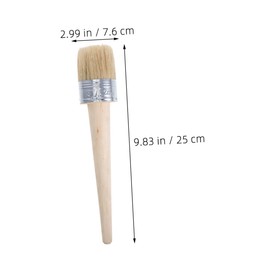 KONTONTY DIY Painting Tool 2pcs Round Paint Brushes for Acrylic Chalk Stencil Brushes Wooden Handle 50mm Home Decor Craft Supplies