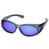 Calabria 2866 Polarize Sunglasses Smoke Blue Mirror Men Women Wrap