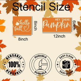 Fall Stencils for Crafts Pumpkin Stencil Autumn Stencils Fall Leaves Draw Templates for Pinting on Wood Signs Door Hanger Canvas Fabric DIY Crafts