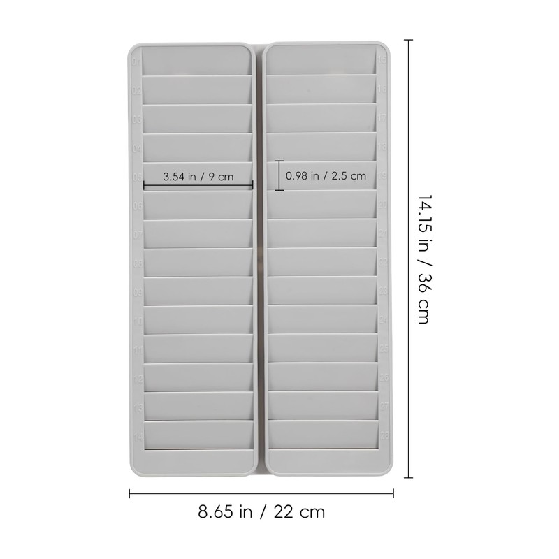 SHINEOFI 28-Slot Attendance Card Holder Rack Wall Mounted Storage for