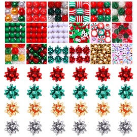 600 abalorios de Navidad para hacer joyas, dijes metálicos de lazo de Navidad, abalorio de arcilla de Navidad rojas y verdes, abalorio de diamantes de imitación CCB surtidas, abalorio espaciadoras doradas para manualidades, pulseras, collares, manualidad