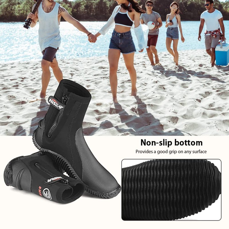 Nurdo 5mm Neoprene Dive Boots Wetsuit Boots with Side Zipper