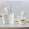 Ceramic Couple Figurine,Romantic Couple Art Decoration,Mini Couple Ceramic Statue,Modern Sculpture