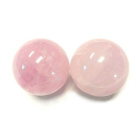 RCSTONE 1.57" Rose Quartz Crystal Baoding Balls, Pink Crystal Health Stress Exercise Balls for Stress Relief, Exercise, Natural Quartz Sphere Gemstone Handball with Carry Pouch (Box-Packed) M16