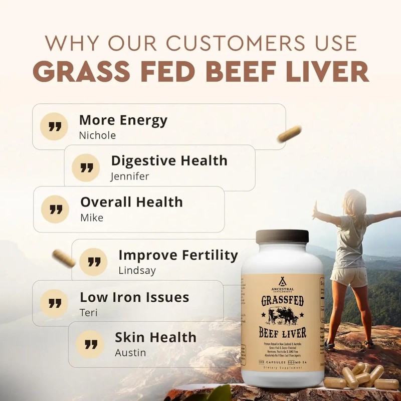 Ancestral Supplements Grass-fed Beef Liver Hígado Bovino