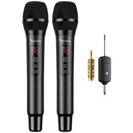 Maono WM760 A2 Wireless Microphone System with 2 Microphones and Receiver, Black