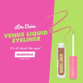 Lime Crime Venus Pigmented Liquid Eyeliner with Precision Brush, Marigold (Pumpkin Orange) - Ultra Matte Water-Based Formula is Long-Lasting, Smudge-Proof & Quickly Dries - Vegan & Cruelty-Free