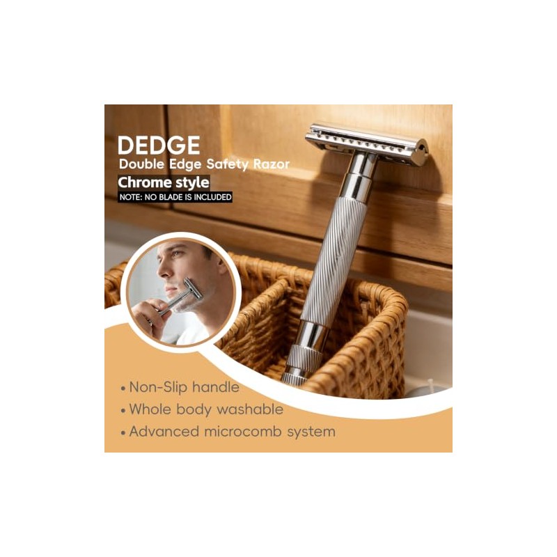 Dedge Classic Double Edge Safety Razor,Manual Shaving for a Close