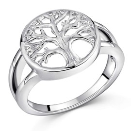 Materia Tree of Life Ring Silver 925 Celtic Ring Tree of Life 5.6 g with Box #SR-69, Silver