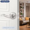 EHOMEWARE 4 Pack Satin Nickel Door Handles Interior, Keyed Alike
