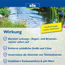 Söll 12080 TeichStarter Universal-Wasseraufbereiter für den Gartenteich 500 g - wasserstabilisierendes Teichpflegemittel zur Teichwasseraufbereitung im Fischteich Koiteich Schwimmteich