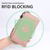 Women's RFID Blocking Leather Zip Around Wallet Large Phone Holder