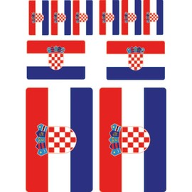 Set of 10 Flag Stickers Croatia Car Sticker Offset Print Blue