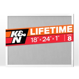 K&N 18X24X1 HVAC Furnace Air Filter, Lasts a Lifetime, Washable, Merv 8, the Last HVAC Filter You Will Ever Buy, Breathe Safely at Home or in the Office, HVC-8-11824