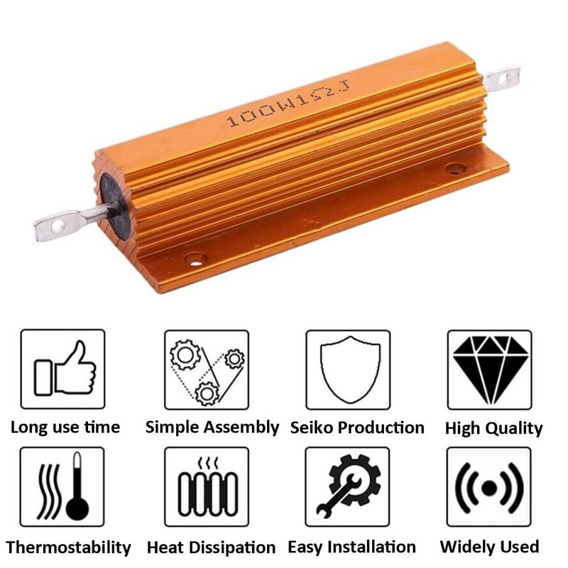 ETOPARS 2 Pcs 100W 2 Ohm 5% Aluminium Casing Wirewound