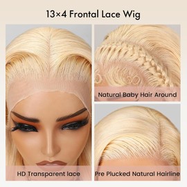 ANNELBEL 613 Lace Front Wig Human Hair 180% Density HD Lace Front Wig Human Hair Straight 613 HD Lace Frontal Wig 13x4 Blonde Wigs Human Hair 32 inch