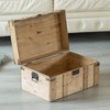 Vintiquewise Natural Wooden Style Trunk with Handles, Small