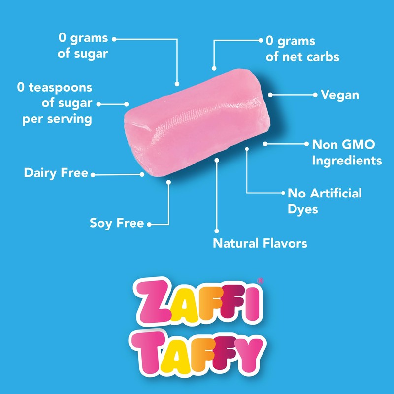 Zollipops Candy Clean Teeth Keto Sugar Free Taffy, Assorted Flavors,