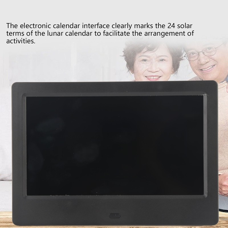 7 Inches Black Brightness Alarm Clock WIFI Synchronous Update With