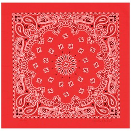 Mato & Hash Large Bandanas 27 x 27 | Versatile Biker Rags | Classic Paisley Bandana Pattern - 3PK Red CA4200