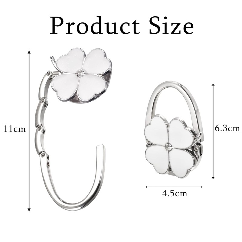 ZHENJIER Purse Hook for Table, Clover Design Foldable Purse Holder