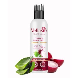 Naturix Naturix Onion Aloevera Hair Oil & Ayurvedic Herbal Extracts | Now With Comb Applicator | Controls Hair Fall for All Hair Types | Paraben Free & Sulphate Free, 100ml
