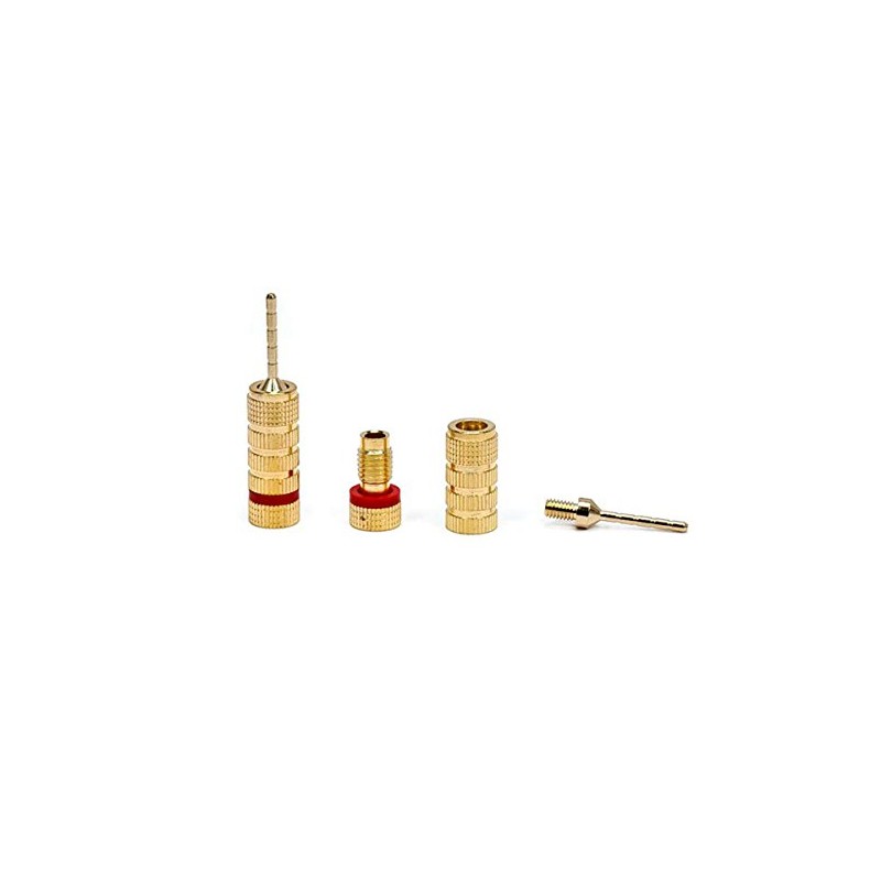 Monoprice 9438 Gold Plated Speaker Pin Plugs - 5 Pairs