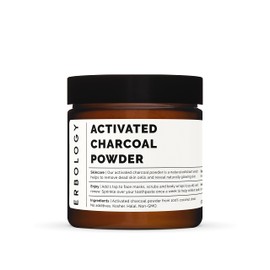 Erbology Activated Charcoal Powder 1.8 oz - Tooth Whitening - Natural Digestive Aid - Vegan and Gluten-Free - Non-GMO - Recyclable Glass Jar