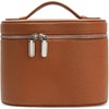 Estuche para cosméticos de piel, bolsa de maquillaje portátil, compartimento