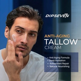 Whipped Beef Tallow Balm for Skin: Organic Grass-fed Tallow Face Moisturizer for Mens Skin Care - Face Tallow Cream for Anti-aging & Wrinkle Defense with Retinol & Peptides