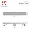 Hydroware Linear Shower Drain with Tile Insert Grate, Stainless Steel