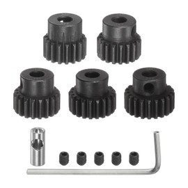 uxcell 32P Pinion Gear Set 5mm Shaft 17T 18T 19T 20T 21T Motor Gears Hardened Steel Pinion Gear with 3.17mm Coupler for RC Car (5pcs)