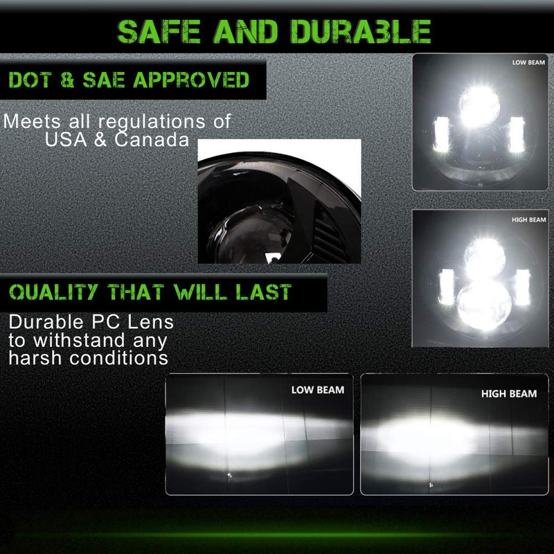 SLK-Customs VTX 5 3/4" LED Headlight Kit with Bracket and