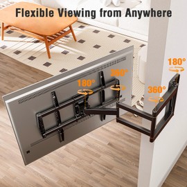 ELIVED Long Arm TV Wall Mount for Most 42-75 Inch TVs, 30 Inch Long Extension Corner TV Mount, Full Motion Wall Mount tv Bracket Swivel and Tilt, Holds up to 99 lbs. Max VESA 600x400mm, YD3037
