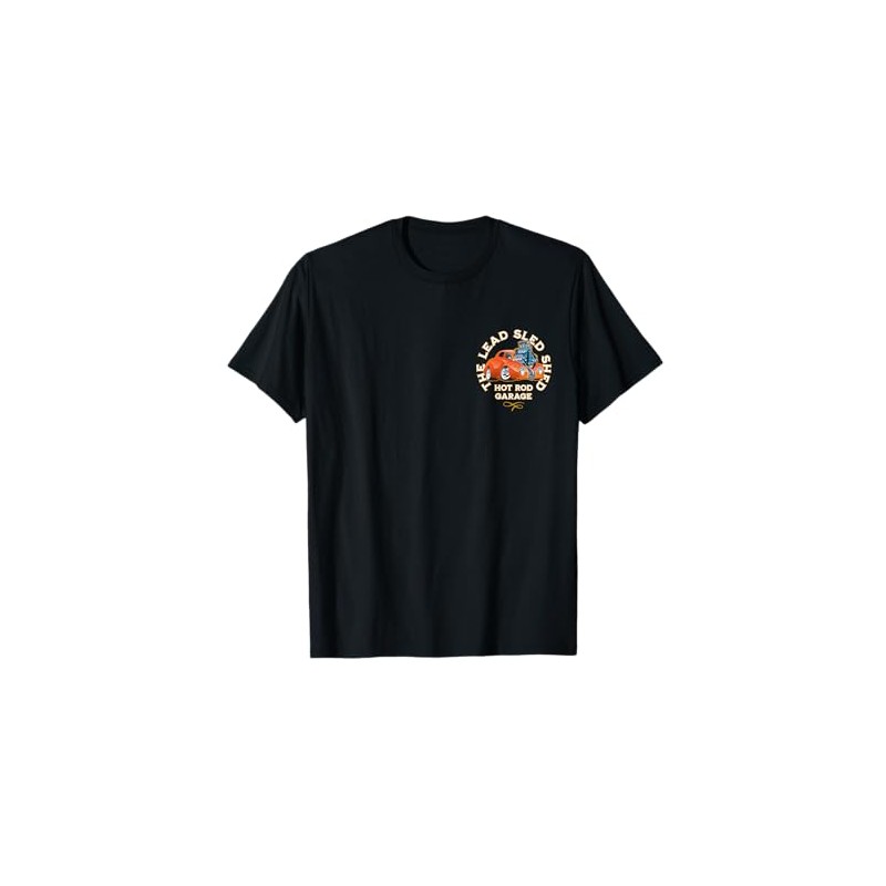The Lead Sled Shed Vintage Car Hotrod Garage Cartoon Design