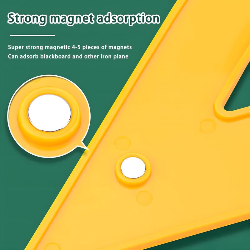 Magnetic Teaching Ruler Set with Multi-Functional Geometry Tools Durable ABS