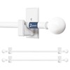 TKZTKZ No Drill Curtain Rod with Adhesive Bracket,Adjust 36-88",White,2Pack