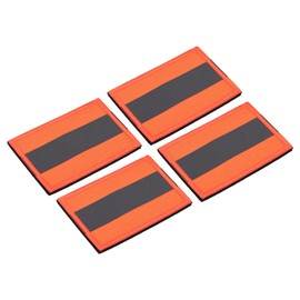 TA-VIGOR 4Pcs Reflective Patches, 2x3 Inch Hook and Loop Stickers for Bike Jackets Backpacks Helmets Kids Coats High Visibility Night Safety Tape Appliques, Orange