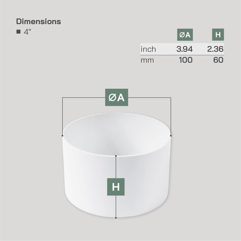 Vent Systems Diameter 100 mm Plastic - Female Round Pipe